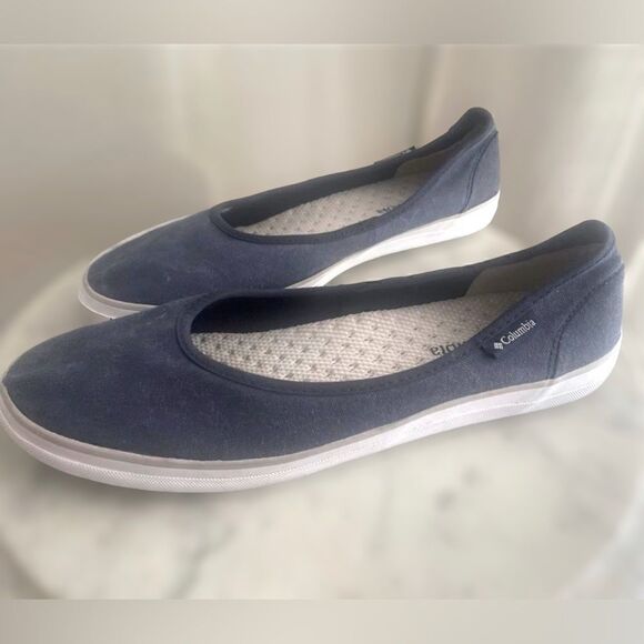 Columbia Crankbait Slip-ons Flats Boat Shoes Navy Denim Size 9.5 - Picture 4 of 13